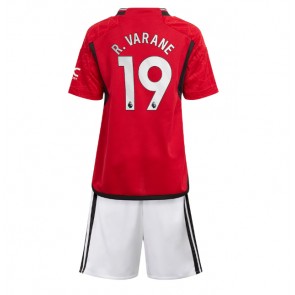Manchester United Raphael Varane #19 Replica Home Stadium Kit for Kids 2023-24 Short Sleeve (+ pants)